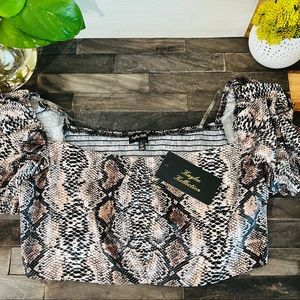 Kaylee Collection Snake print Cropped Top